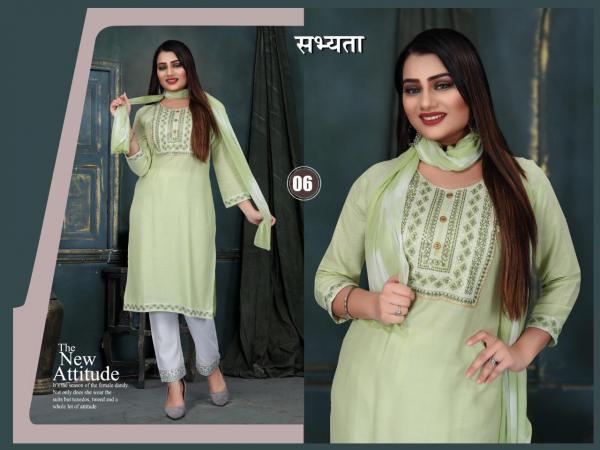 Beauty Queen Sabhayta Fancy Rayon Kurti With Bottom Dupatta Collection